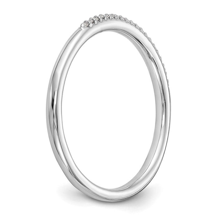 Buy Stylish 14K White Gold Wedding Band with 1/20 Carat Diamonds-6