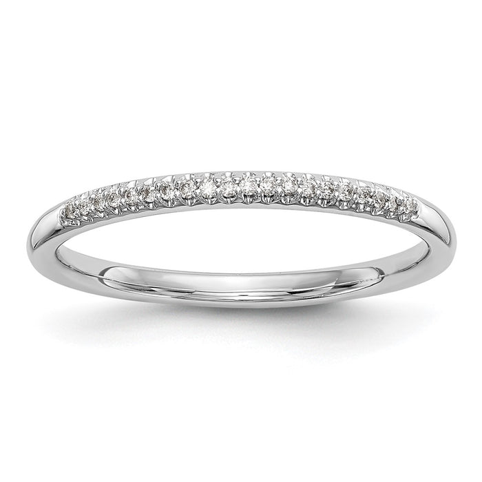 Buy Stylish 14K White Gold Wedding Band with 1/20 Carat Diamonds-1