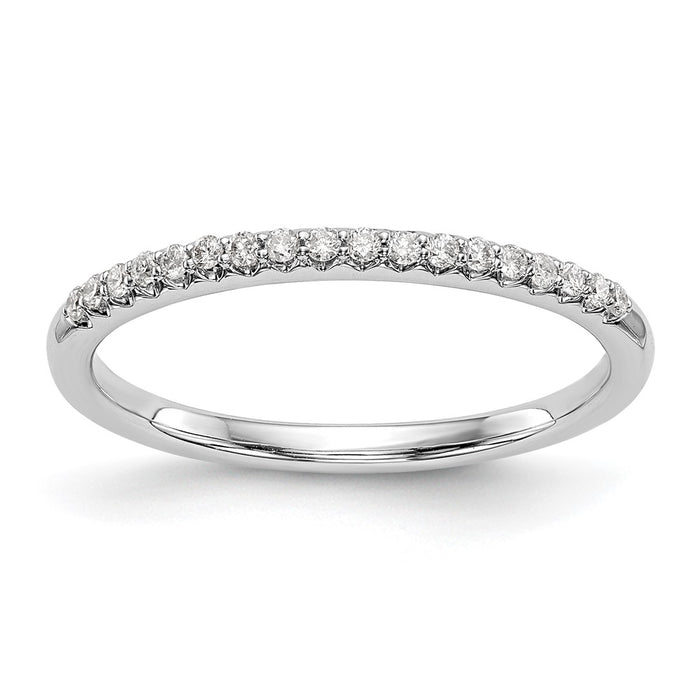Exclusive 14K White Gold Wedding Band - 1/8 Carat Diamonds, Stylish Value-1