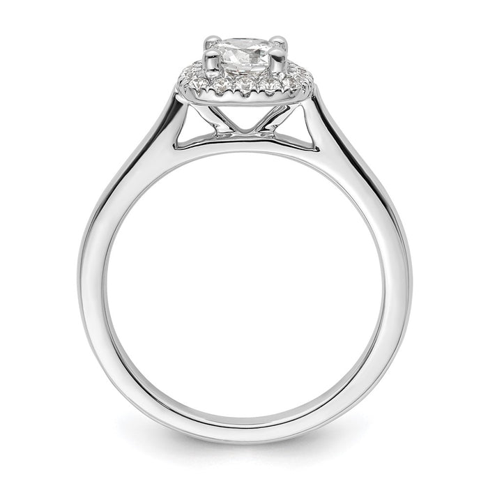 Exclusive 14K White Gold Halo Semi-Mount Engagement Ring for 1/2 Carat-2