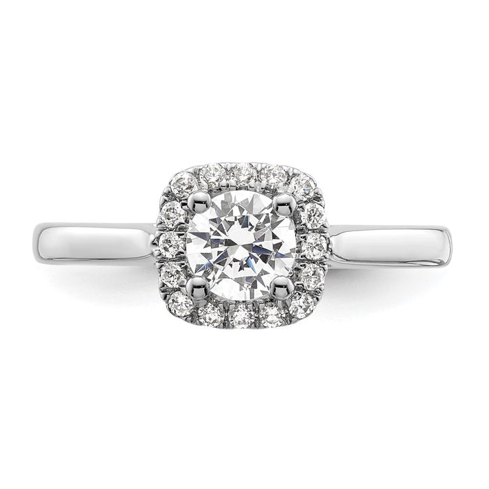 Exclusive 14K White Gold Halo Semi-Mount Engagement Ring for 1/2 Carat-4
