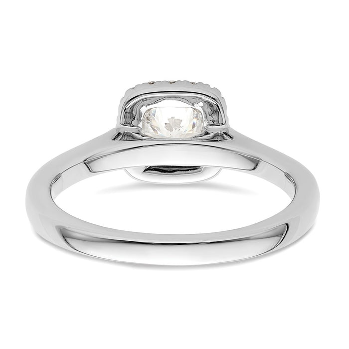 Exclusive 14K White Gold Halo Semi-Mount Engagement Ring for 1/2 Carat-5