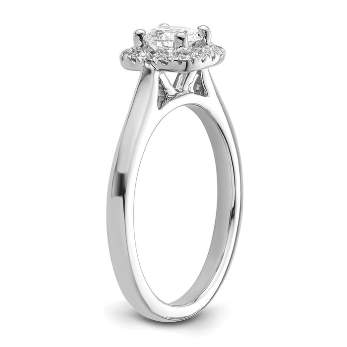 Exclusive 14K White Gold Halo Semi-Mount Engagement Ring for 1/2 Carat-6
