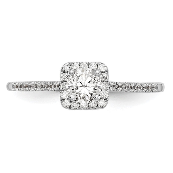 Buy 14K White Gold Halo Engagement Ring, 1/3 Carat Center, Stylish Value!-4