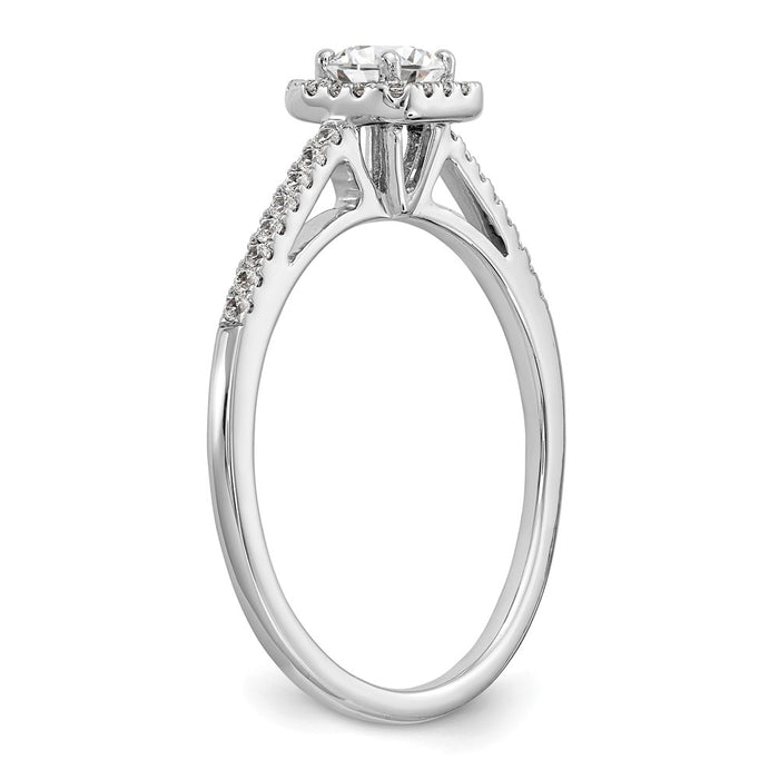 Buy 14K White Gold Halo Engagement Ring, 1/3 Carat Center, Stylish Value!-6