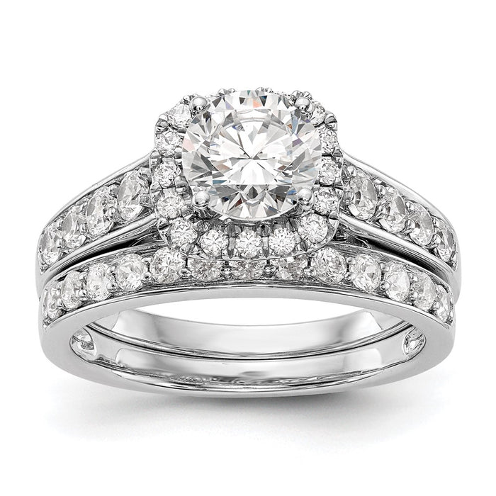 Buy 14K White Gold Halo Engagement Ring, 1/2 Carat Diamond - Stylish Design!-7