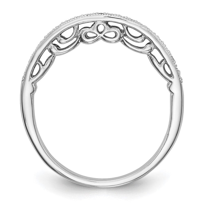 Buy Stylish 14K White Gold Wedding Band Set with 1/10 Carat Diamonds-2