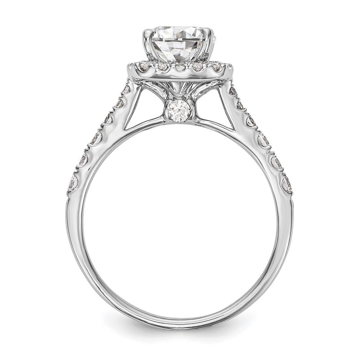 High-Quality 14K White Gold Halo Semi-Mount Engagement Ring, 1/2 Carat Diamond, Stylish Value-2