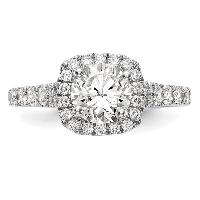 High-Quality 14K White Gold Halo Semi-Mount Engagement Ring, 1/2 Carat Diamond, Stylish Value-4