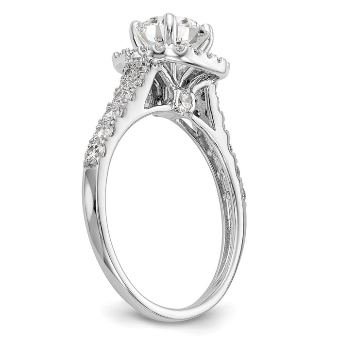 High-Quality 14K White Gold Halo Semi-Mount Engagement Ring, 1/2 Carat Diamond, Stylish Value-6