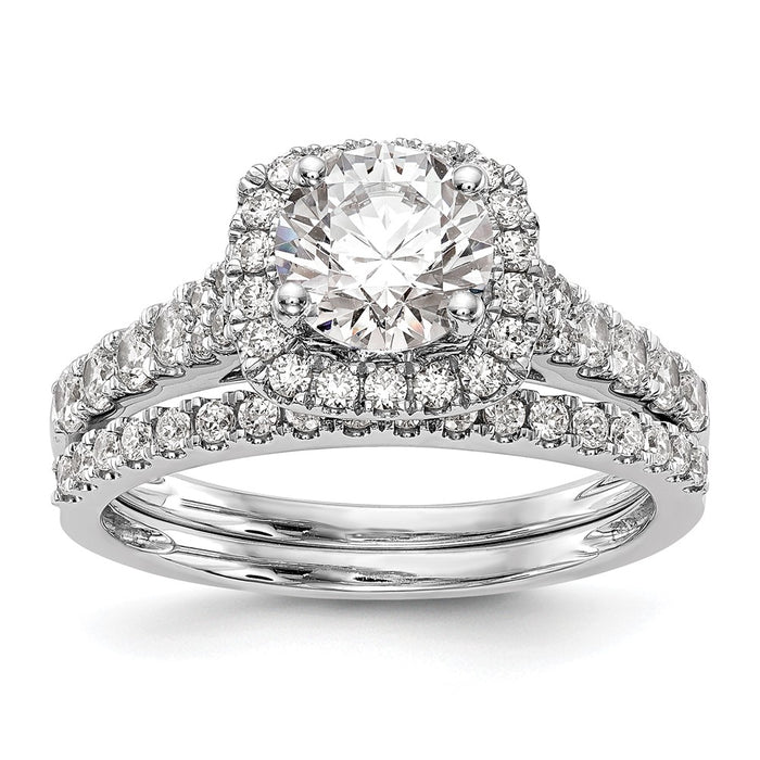 High-Quality 14K White Gold Halo Semi-Mount Engagement Ring, 1/2 Carat Diamond, Stylish Value-7
