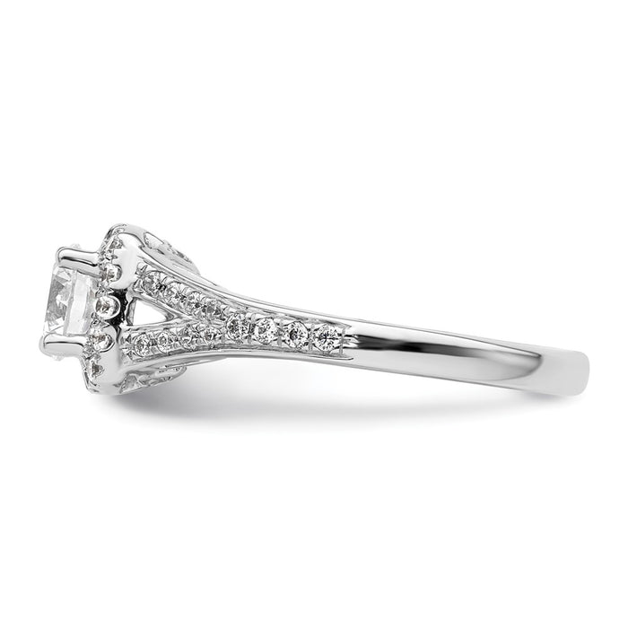Buy Exclusive 14K White Gold Halo Engagement Ring, 3/4 Carat Center & Accents-3