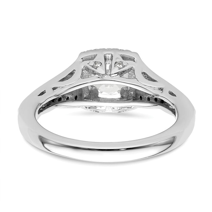 Buy Exclusive 14K White Gold Halo Engagement Ring, 3/4 Carat Center & Accents-5