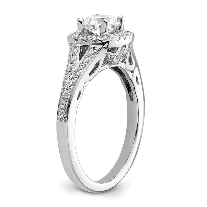 Buy Exclusive 14K White Gold Halo Engagement Ring, 3/4 Carat Center & Accents-6