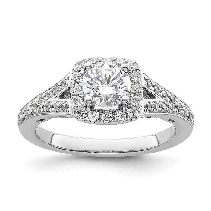 Buy Exclusive 14K White Gold Halo Engagement Ring, 3/4 Carat Center & Accents-1