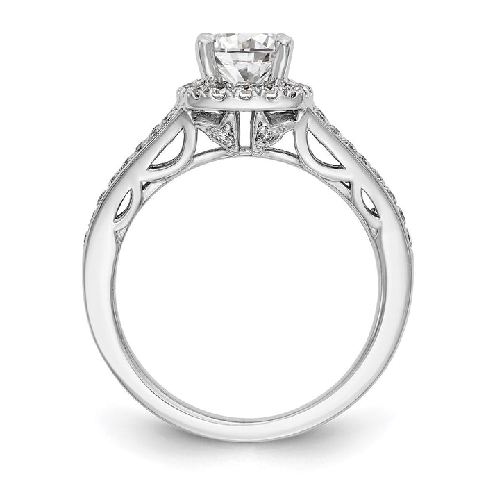 High-Quality 14K White Gold Halo Semi-Mount Engagement Ring for 1 Carat-2