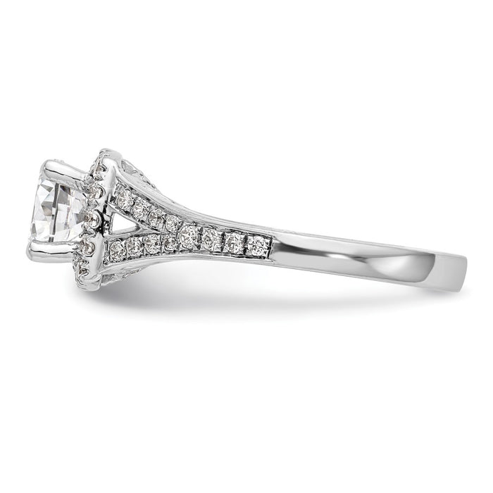 High-Quality 14K White Gold Halo Semi-Mount Engagement Ring for 1 Carat-3