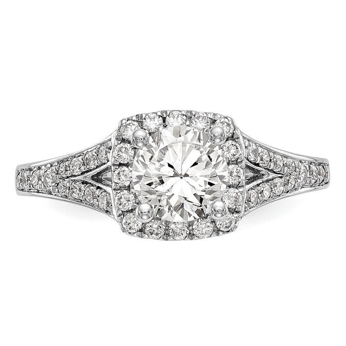 High-Quality 14K White Gold Halo Semi-Mount Engagement Ring for 1 Carat-4