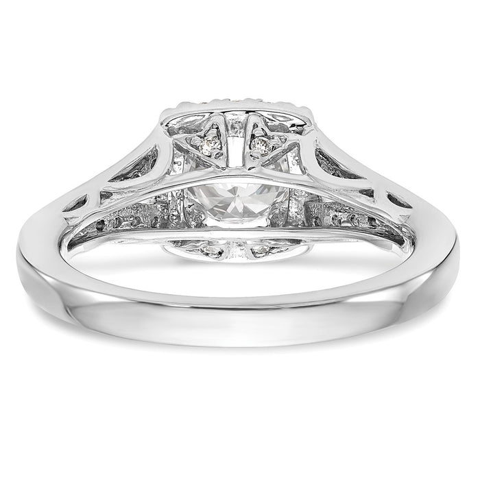 High-Quality 14K White Gold Halo Semi-Mount Engagement Ring for 1 Carat-5