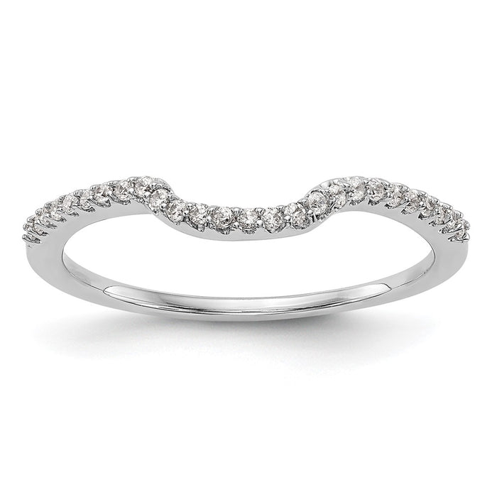 Buy Stylish 14K White Gold Wedding Band with 1/8 Carat Diamond - Affordable Luxury-1