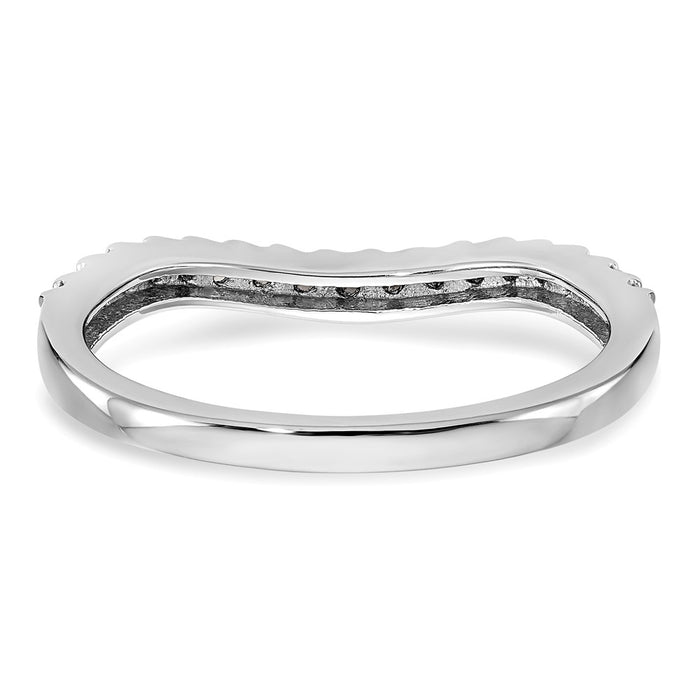 Buy Exclusive 14K White Gold Contoured Wedding Band with 1/4 Carat Diamond - Stylish!-5