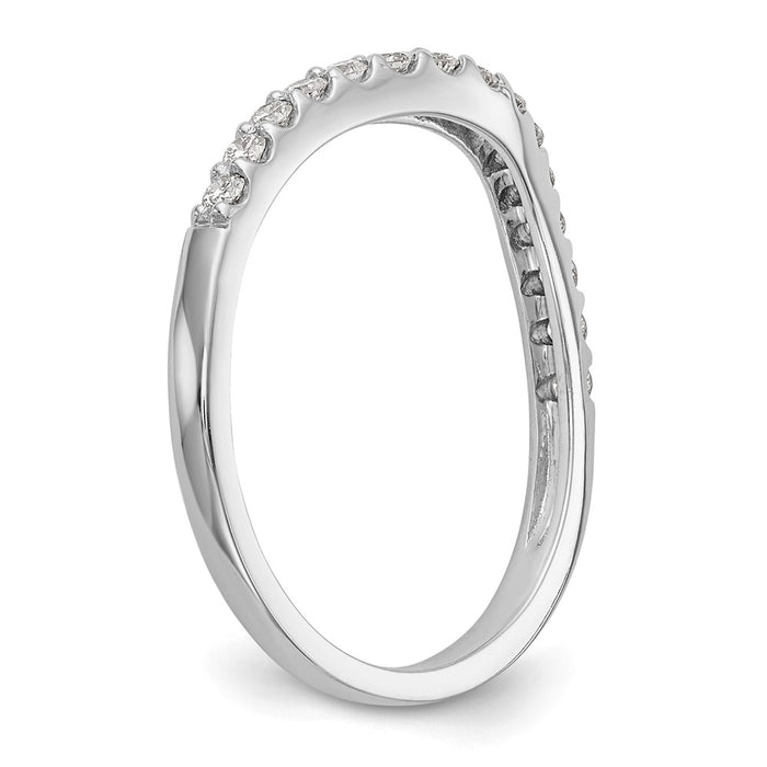 Buy Exclusive 14K White Gold Contoured Wedding Band with 1/4 Carat Diamond - Stylish!-6