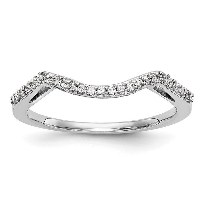 High-Quality 14K White Gold 1/8 Carat Diamond Wedding Band | Stylish Value Offer-1