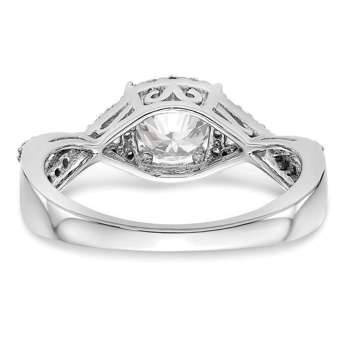 High-Quality 14K White Gold Halo Engagement Ring for 1/2 Carat Center - Stylish Value!-5