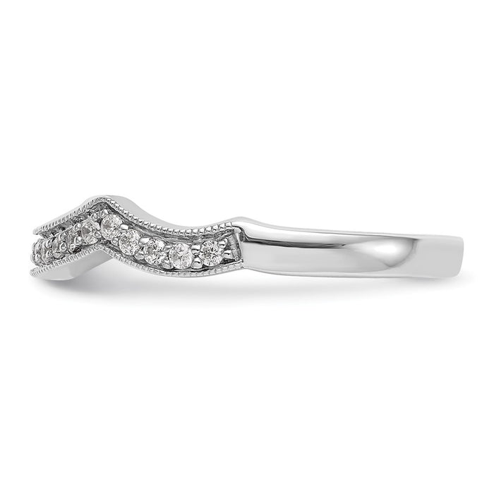 Exclusive 14K White Gold Wedding Band with 1/6 Carat Diamond Accents-3