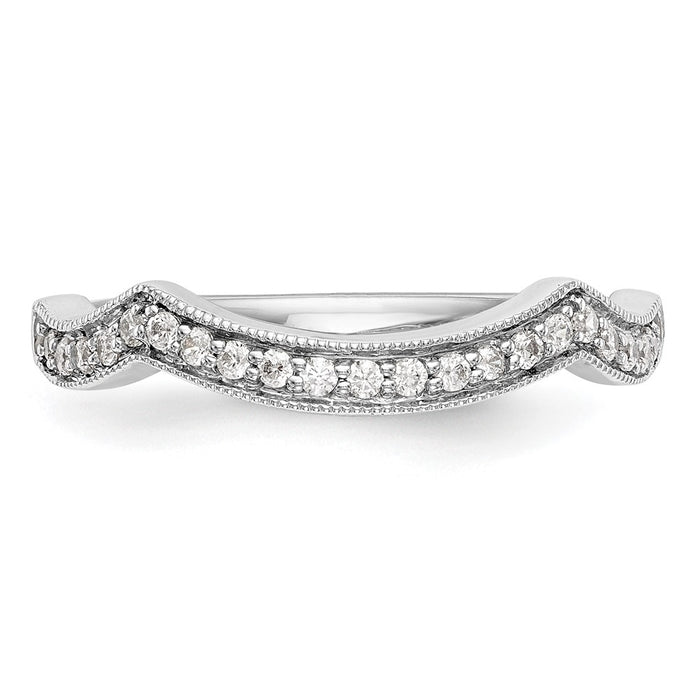 Exclusive 14K White Gold Wedding Band with 1/6 Carat Diamond Accents-4