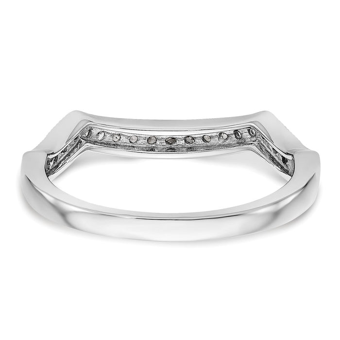 Exclusive 14K White Gold Wedding Band with 1/6 Carat Diamond Accents-5