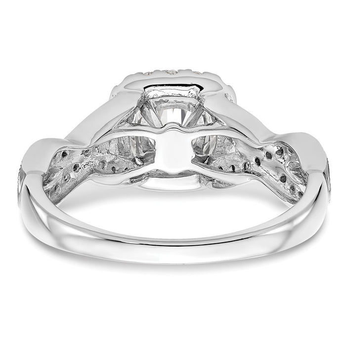 Buy Exclusive 14K White Gold Halo Engagement Ring, 1 Carat Cushion Center-5