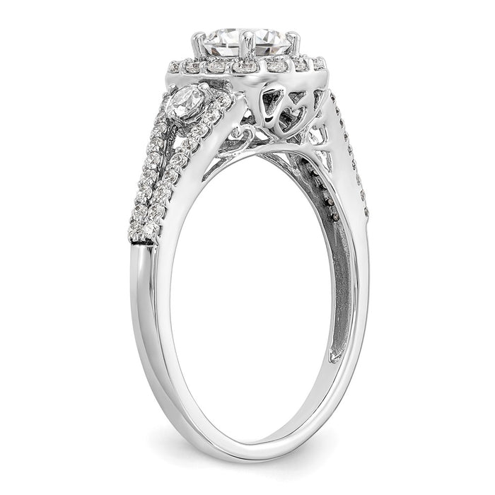 Buy 14K White Gold Halo Engagement Ring, 5/8 Carat Total Weight, Stylish Design-6