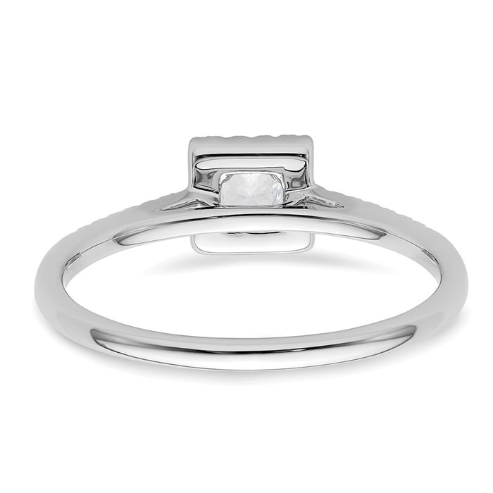 Buy Exclusive 14K White Gold Halo Engagement Ring - 1/4 Carat Princess Center-5