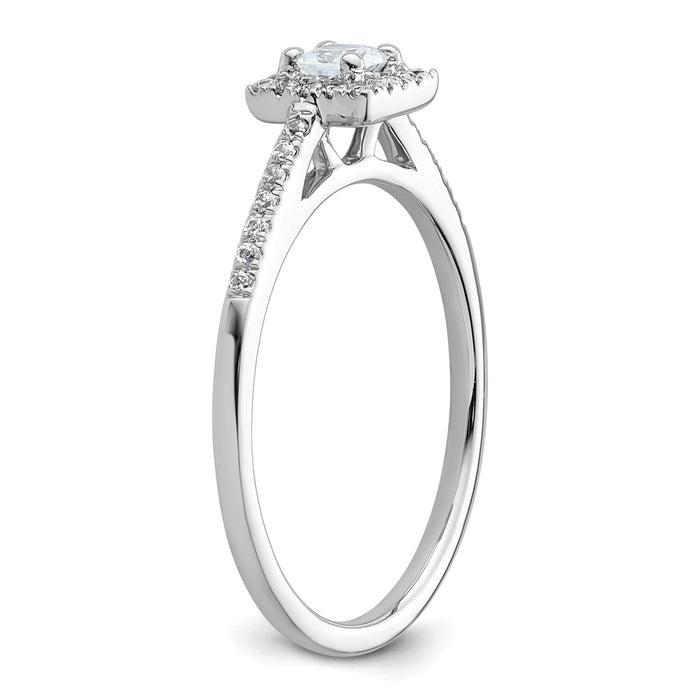 Buy Exclusive 14K White Gold Halo Engagement Ring - 1/4 Carat Princess Center-6