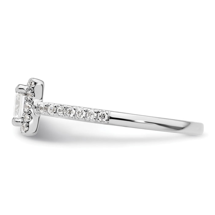 Buy Exclusive 14K White Gold Halo Engagement Ring | 1/3 Carat Diamonds, 1/2 Carat Setting-3