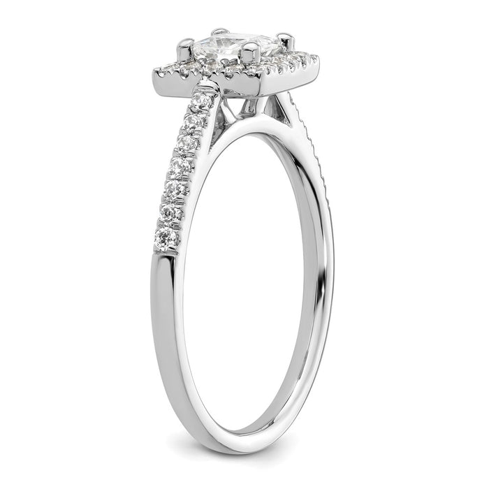 Buy Exclusive 14K White Gold Halo Engagement Ring | 1/3 Carat Diamonds, 1/2 Carat Setting-6