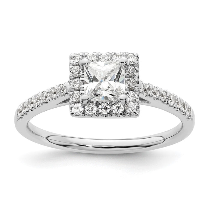 Buy Exclusive 14K White Gold Halo Engagement Ring | 1/3 Carat Diamonds, 1/2 Carat Setting-1