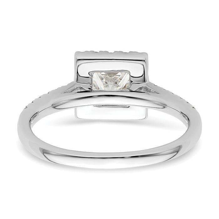 Buy Stylish 14K White Gold Halo Engagement Ring | 3/4 Carat Princess Center-5