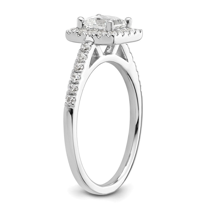 Buy Stylish 14K White Gold Halo Engagement Ring | 3/4 Carat Princess Center-6