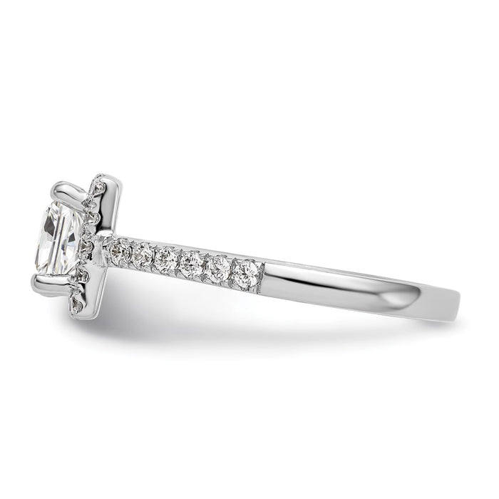 Buy 14K White Gold Halo Semi-Mount Engagement Ring - 1 Carat Stylish Design!-3