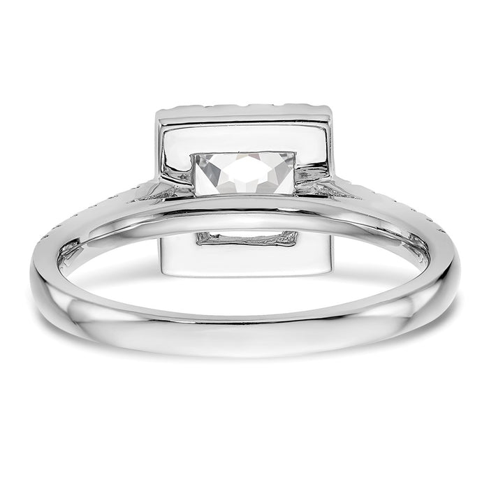 Buy 14K White Gold Halo Semi-Mount Engagement Ring - 1 Carat Stylish Design!-5