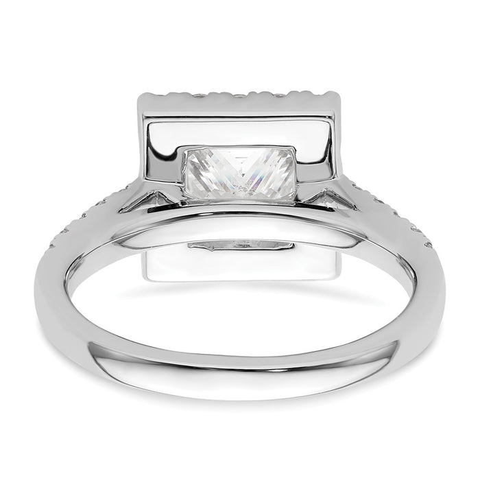 High-Quality 14K White Gold Halo Semi-Mount Engagement Ring for 1.5 Carat, Stylish Design with 3/4 Carat Diamonds-5