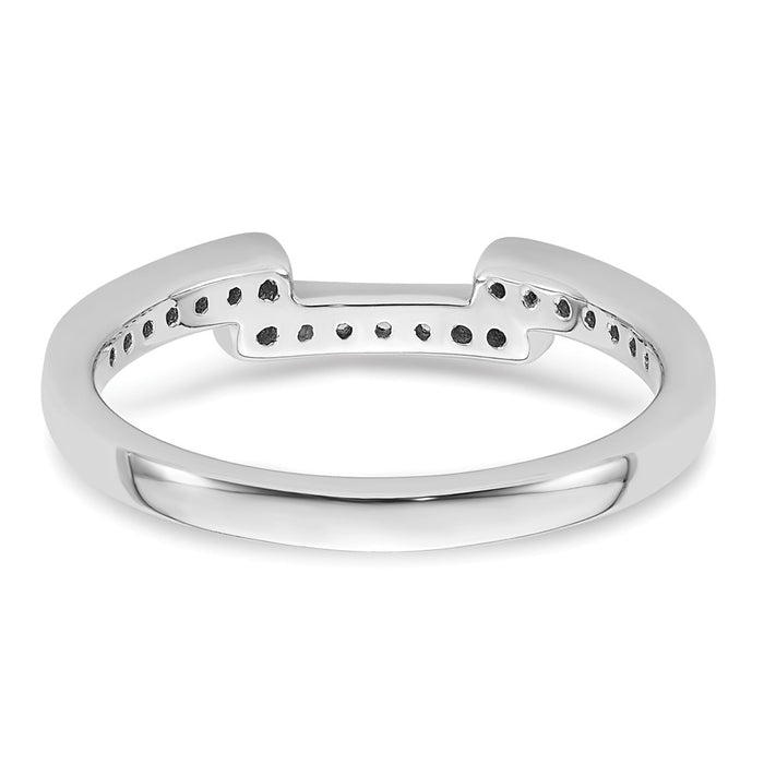 Buy Exclusive 14K White Gold Contoured Wedding Band with 1/8 Carat Diamonds-5