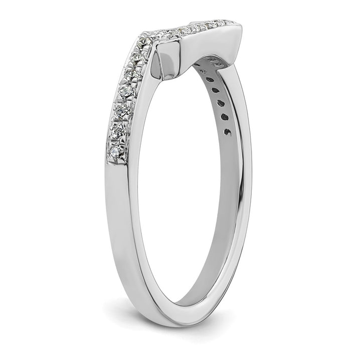 Buy Exclusive 14K White Gold Contoured Wedding Band with 1/8 Carat Diamonds-6