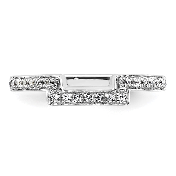 Buy 14K White Gold Contoured Wedding Band - 1/5 Carat Diamond, Stylish Value-4