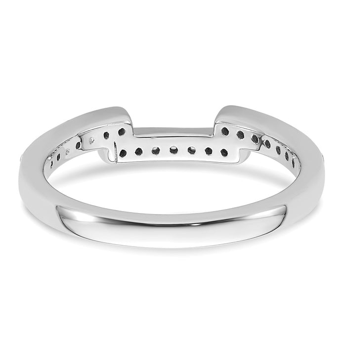 Buy 14K White Gold Contoured Wedding Band - 1/5 Carat Diamond, Stylish Value-5