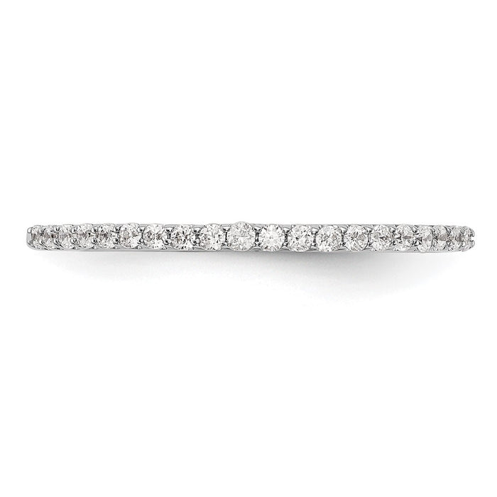 Exclusive 14K White Gold 1/6 Carat Diamond Eternity Wedding Band - Stylish Value-4
