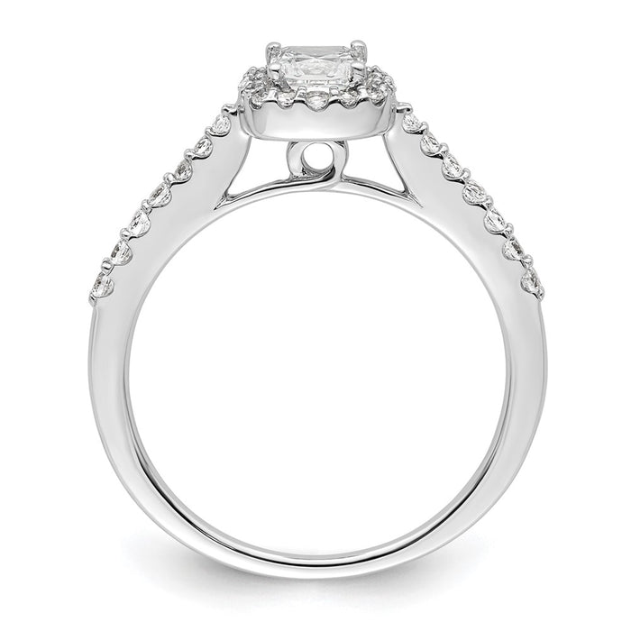 Exclusive 14K White Gold Halo Semi-Mount Engagement Ring for 1/2 Carat Diamond-2