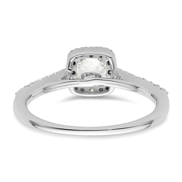 Exclusive 14K White Gold Halo Semi-Mount Engagement Ring for 1/2 Carat Diamond-5
